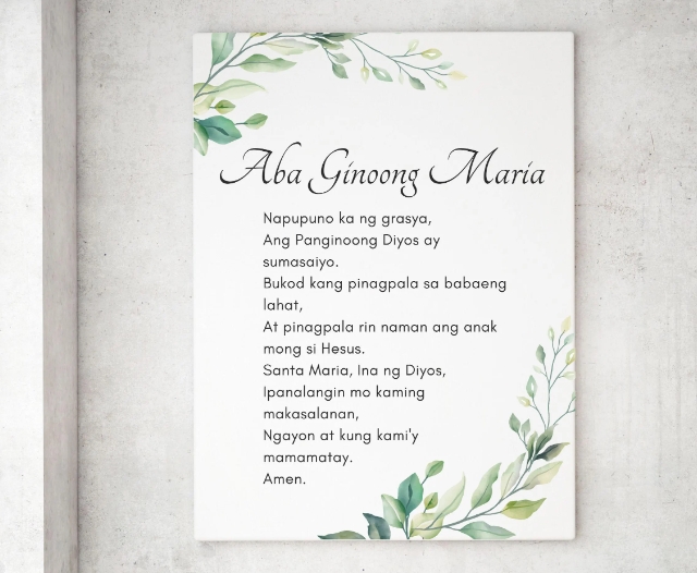 aba ginoong maria prayer